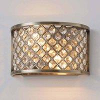 Ensora Lighting Colette Crystal 2 Light Wall Light, Gold