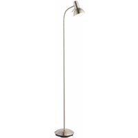 Ensora Lighting Milo Floor Lamp Satin Chrome, Silver