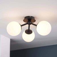 Ensora Lighting Jovi Bathroom 3 Light Semi Flush Ceiling Light, Black