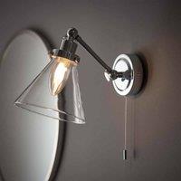 Ensora Lighting Finn Bathroom Wall Light Chrome, Silver