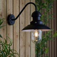 Ensora Lighting Ellis Outdoor Wall Light Matt Black, Black
