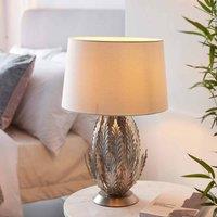 Ensora Lighting Nisha Table Lamp Silver, Cream