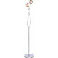 Ensora Lighting Piper 2 Light Floor Lamp, Silver