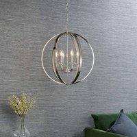 Ensora Lighting Lia Crystal 6 Light Pendant Ceiling Light, Silver