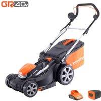 Yard Force 40V 37Cm Cordless Lawnmower W/ 2.5Ah Lithium-ion Battery & Quick Charger - Orange, Orange