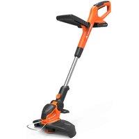 Yard Force 25Cm 20V Cordless Grass Trimmer W/ 2.0Ah Li-ion Battery And Charger - Orange & Black, Orange
