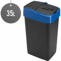 Sterling Ventures Heidrun 35L Plastic Indoor Recycling Bin With Double Swing Lid Top Colour Coded (blue), Blue