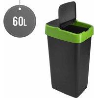 Sterling Ventures Heidrun 60L Plastic Indoor Recycling Bin With Double Swing Lid Top Colour Coded (green), Green