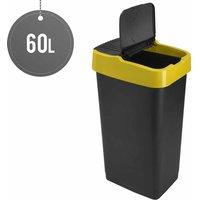 Sterling Ventures Heidrun 60L Plastic Indoor Recycling Bin, Yellow