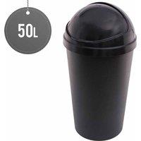 Sterling Ventures Plastic 50L Bullet Bin w/Sliding Lid Black, Black