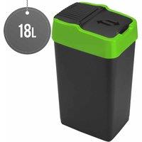 Sterling Ventures Heidrun 18L Plastic Indoor Recycling Bin With Double Swing Lid Top Colour Coded (green), Green