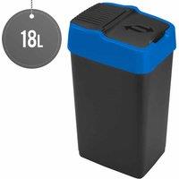 Sterling Ventures Heidrun 18L Plastic Indoor Recycling Bin With Double Swing Lid Top Colour Coded (blue), Blue