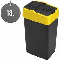 Sterling Ventures Heidrun 18L Plastic Indoor Recycling Bin With Double Swing Lid Top Colour Coded (yellow), Yellow