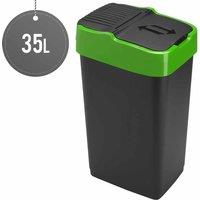 Sterling Ventures Heidrun 35L Plastic Indoor Recycling Bin With Double Swing Lid Top Colour Coded (green), Green
