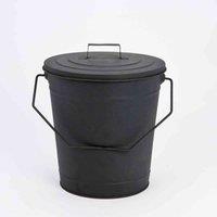Harewood International Inglenook Black Coal Bucket With Handles And Lid, Black
