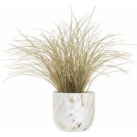 Interiors By Ph Faux Grass Plant In Marble Effect Pot, Green