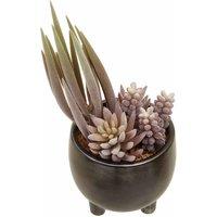 Interiors By Ph Faux Succulents In Small Ceramic Pot Grey, Grey