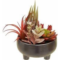 Interiors By Ph Faux Mixed Succulent In Large Ceramic Pot Grey, Green