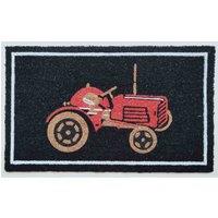 Harewood International Arboria Natural Coir Agricultural Farm Red Tractor Door Mats Non Slip Back, Multi