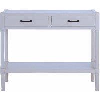 Interiors By Ph Console Table 2 Drawers Pearl White Finish, White
