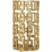 Interiors By Ph Hurricane Candle Holder Gold Finish Aluminium Large, Gold