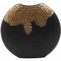 Interiors By Ph Small Round Vase Black/Gold Aluminium, Black