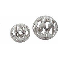 Interiors By Ph Set Of 2 Deco Balls Aluminium, Silver