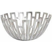 Interiors By Ph Large Deco Bowl Aluminium, Silver
