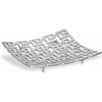 Interiors By Ph Small Square Deco Plate Aluminium, Silver