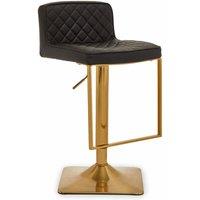 Interiors By Ph Leather Effect Bar Chair Black/Gold, Black