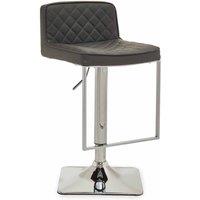 Interiors By Ph Leather Effect Bar Chair Dark Grey/Chrome, Grey