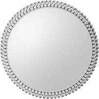 Crossland Grove Stallon Round Silver Wall Mirror 800Mm, Silver