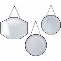 Crossland Grove Staines Set Of 3 Scatter Mirrors Silver, Silver