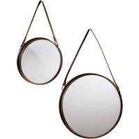 Crossland Grove Regents Set Of 2 Scatter Mirrors Bronze - 400 & 300mm, Brown