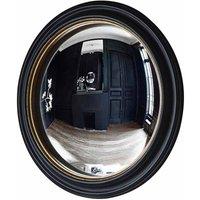 Crossland Grove Victoria Convex Wall Mirror Black & Gold - 500 x 500mm, Black