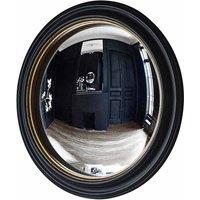 Crossland Grove Victoria Convex Wall Mirror Black & Gold - 630 x 630mm, Black