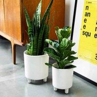 Ivyline Pisa White Planter - H19Cm X D16Cm, White