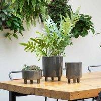 Ivyline Pisa Slate Planter - H19Cm X D16Cm, Grey