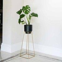 Ivyline Minimo Plant Stand In Gold - H60Cm D26Cm, Gold