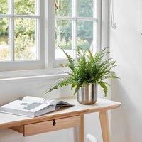 Ivyline Indoor Chelsea Pewter Planter - H26Cm D25Cm, Grey