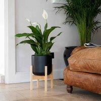 Ivyline Lisbon Pot And Stand Anthracite - D26Cm, Grey