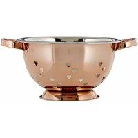 Premier Housewares Interiors by PH Stainless Steel Rose Gold Colander - Hearts Design, Gold