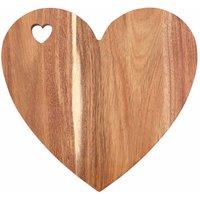 Premier Housewares Interiors by PH Acacia Wood Heart Chopping Board - Pink Edge, Brown