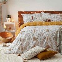 Furn. Atlas Super King Duvet Cover Set Cotton Ochre, Yellow