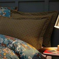 Paoletti Bloom 200 Thread Count Oxford Border Pillowcase Pair Cotton Blue, Blue
