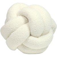 Furn. Boucle Knot Polyester Filled Cushion Polyester Ecru, Cream