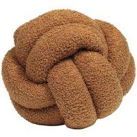 Furn. Boucle Knot Polyester Filled Cushion Polyester Ginger, Orange