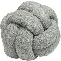Furn. Boucle Knot Polyester Filled Cushion Polyester Silver, Silver
