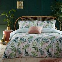 Furn. Bali Palm King Duvet Cover Set Cotton Polyester Green, Green