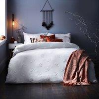 The Linen Yard Ghost Tufted Single Duvet Cover Set Cotton White, White